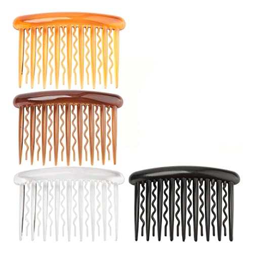 Hair Combs - Plastic Teeth Tortoise Side Comb Hair Accessories，Hair Combs for Women Girl Hair Clips，12 Pieces