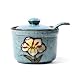 Ceramics Retro Flower Sugar Bowl with Lid and Spoon 5.5 Ounces Blue