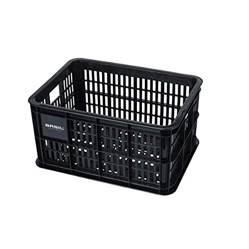 Basil Fahrradkiste für den Vorderradgepäckträger Crate S, Black, 40 cm x 29 cm x 21 cm, 25 Liter, 21055