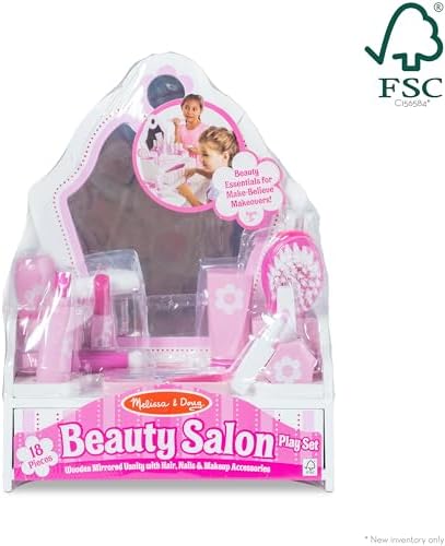 Melissa & Doug Wooden Beauty Salon Play Set, 18-Piece Vanity with Pretend Play Toys, Makeup, Mirror, Accessories & More, Preschool Toys for Girls & Boys Ages 3+ - FSC Certified (Pack of 2) — view 5
