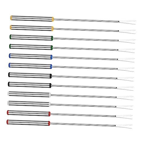 FUNOMOCYA 12pcs Stainless Steel Dipping Fork for Fondue Fruit and Desserts Lightweight Easy to Clean for Parties Hotels and Home Use