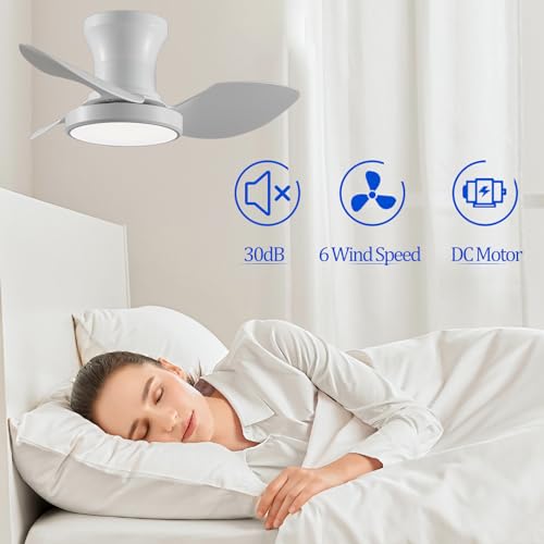 Ventilateur de plafond blanc avec LED à intensité variable - 8
