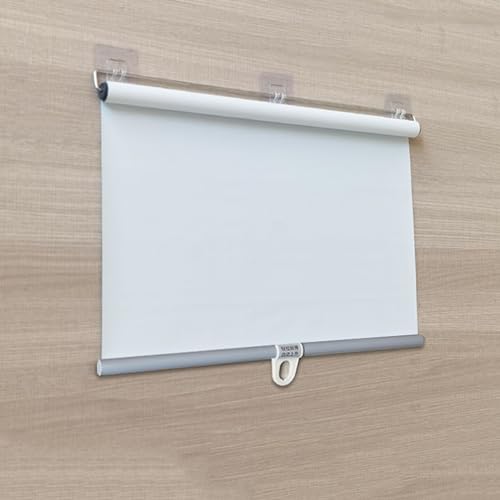 Estor enrollable opaco sin taladrar, cortinas enrollables de protección solar para ventana, cortinas opacas ajustables portátiles, opacas, sin taladrar, ancho x alto (50 cm x 200 cm)