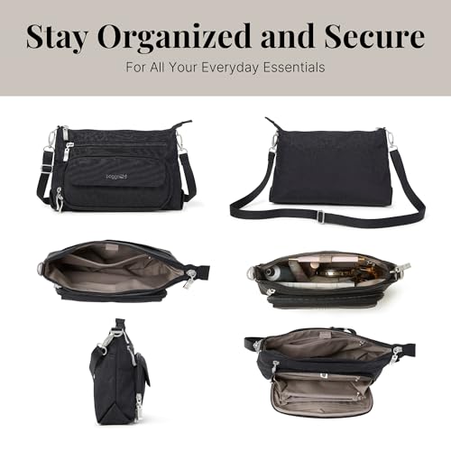 Image of Baggallini Original Everyday 11x7.5 Crossbody Bags Rfid Protected Lightweight Nylon Zippered Travel Purse