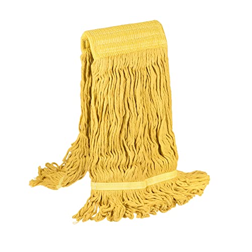 Image of MECCANIXITY Commercial Mop Heads Replacement 40x27cm Cotton Yarn for Wet /Dry Mop Floor Cleaning Pads, Yellow