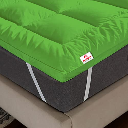 Image of ACHIR 500 GSM Super Soft Microfiber Mattress Topper /Padding for Soft and Comfortable Sleep - Mint Green, (Queen XL, 66 inchx78 inchinch, 5.5ft x 6.5ft)
