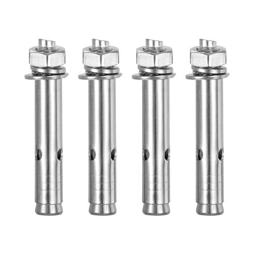 Image of DTGN M10 x 80 Hex Expansion Bolts - 4Pack - Good for Concrete Dry Brick Block Walls - 304 Stainless Steel - Silver