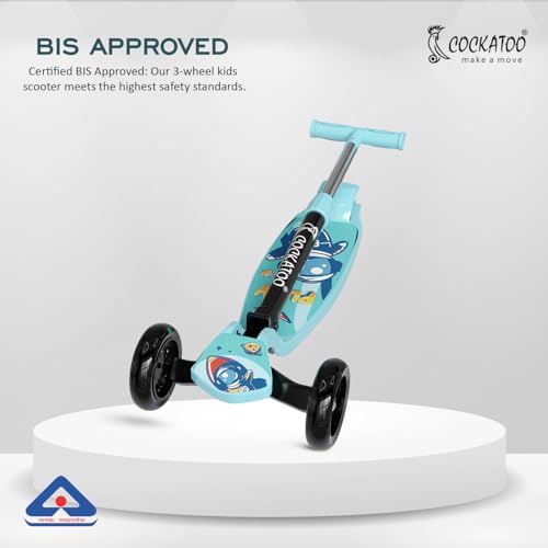 Cockatoo Rat&Cat Series Happy-Hooper Kick Scooter for Kids, Kick Scooter with Led Lights in PVC Wheel, 3 Adjustable Height Scooter, Age Upto 3+ Years & 50 Kg Weight Capacity Blue - Image 4 thumbnail