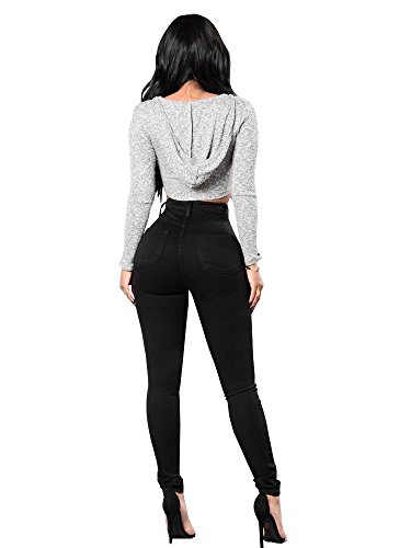 Aodrusa Womens Skinny Jeans High Waisted Stretch Slim Denim Butt Lift Pencil Pants Black2