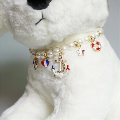 Collar for perro con perlas de imitación de alta resistencia y cierre adaptable 2