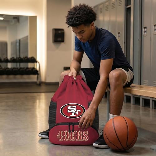 Image of NFL San Francisco 49ers Cinch Bag - Standard Logo Drawstring Backpack
