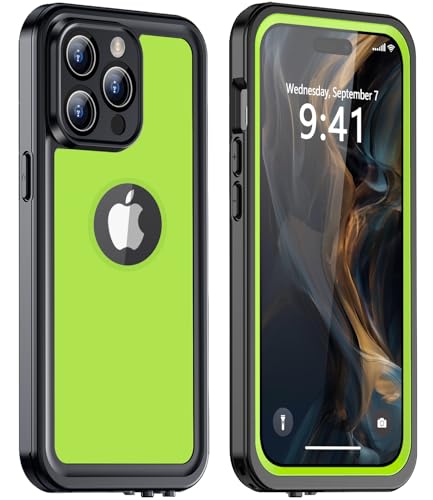 Coque étanche iPhone 15 Pro Max IP68 antichoc intégrale verte 6,7"