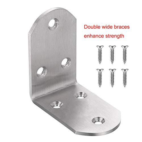 8PCS Heavy Duty Stainless Steel Corner Brace L Shaped Bracket Corner ...
