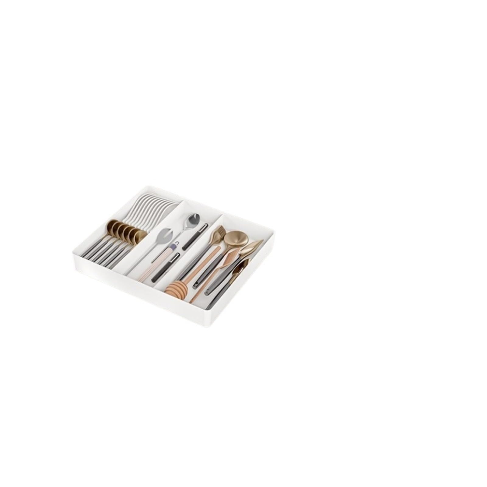 CIGPKLO Drawer Dividers Drawer Organizer, Cutlery Tray For Kitchen, Expandable Utensil With Compartment, Spoons Forks Knives Holder