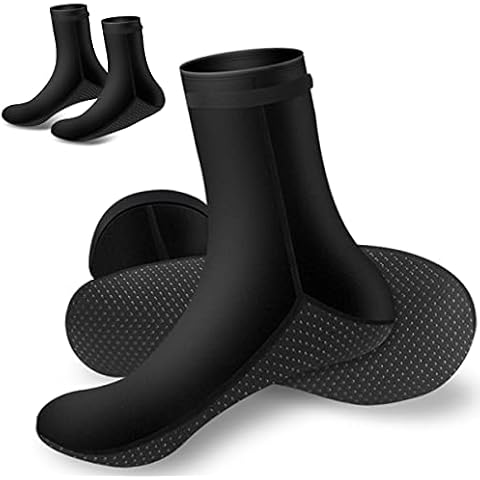 2 Pack Wetsuit Socks, Waterproof Swimming Socks 3mm Neoprene Diving Socks, Anti-slip Fins Socks Keep Warm Surfing Scuba Socks for Men Women Diving Snorkeling Sailing Water Sports, XL Cover