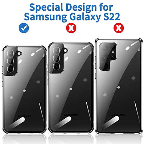 Jonwelsy Anti Peeping Case for Samsung Galaxy S22, 360 Degree Protection 4 Anti-Drop Corners Front Privacy Glass Cover Anti SPY Peep Screen Magnetic Adsorption Metal Bumper for Samsung S22 (Silver) - Image 8
