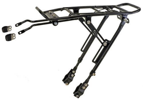 Fahrrad Gepäckträger aus Aluminium, ONE-4-ALL von M-WAVE, verstellbar für 20' - 29', flexible Befestigung, Schwarz