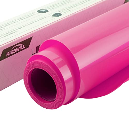 KISSWILL Flock HTV Vinyl Rolls - 10" x 48" HTV Flocked Heat Transfer Vinyl for T Shirts Fabrics and Hats - Rose Red