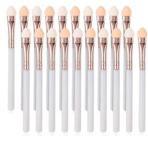20pcs Eyeshadow Brushes Sponge Applicators Tool Reusable Eyeshadow Applicators Tool Eyeshadows Applicator Stick Sets Round Foam Makeup Eyeshadows Brush Applicator Tools for Girls