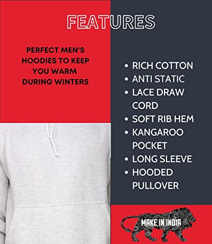 Image of Scott International Men's Solid Cotton Hoodies for Men, Trendy and Comfortable Sweatshirts for Men, Stylish Winter Wear with Hood and Pockets, Fashionable Hooded Sweatshirts