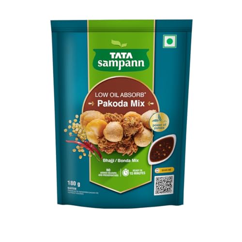 Image of Tata Sampann Low Oil Absorb Pakoda Mix, Ready to Cook Mix, Power of Pulses, Instant Pakoda Batter, 180g