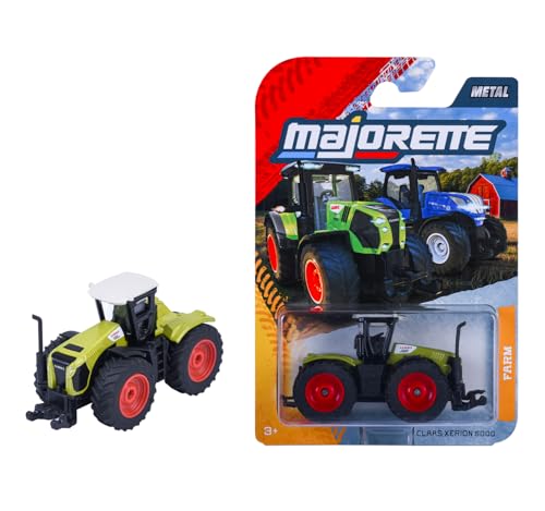 Majorette Farm Premium - Claas Xerion 5000 (Vert) - Modèle de Tracteur en métal avec Roue Libre, pneus en Caoutchouc et Partie Mobile - Jouet agricole...