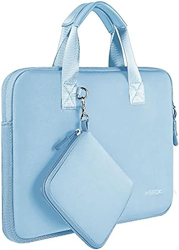 Laptop Sleeve Elastic Neoprene Case Compatible with 13-14 inch MacBook Air/Pro M1 M2, XPS 13, Surface Laptop 13.5", Water Repellent Notebooks Hand Bag with Handle and Small Case,Pink