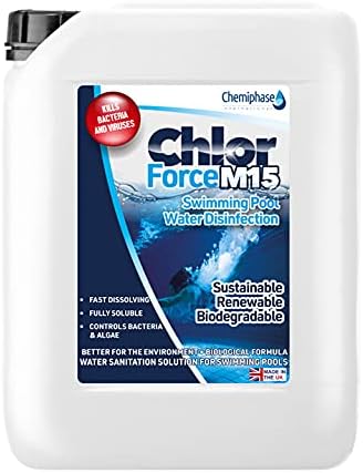 ChlorForce M15 - Liquid Chlorine for Swimming Pools, Spa Chlorine 4 x 5 Litres