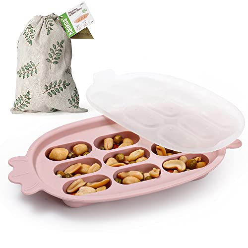 haakaa Silicone Baby Food Freezer Tray with Lid Perfect-Sized Baby Food Containers for Homemade Baby Food, Breast Milk, Vegetable, Juice & Fruit Purees – Pink