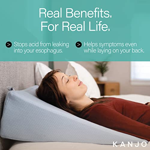 Kanjo Acid Reflux And Pain Relief Wedge Pillow | Bed Wedge For Acid Reflux | Heartburn & Gerd Pain Relief Pillow | Elevated Pillow For Neck & Back Support | Fsa & Hsa Eligible #TOP2
