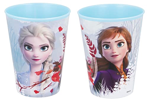 Lot de 2 gobelets en plastique sans BPA, 260 ml, cadeau pour enfants, motif La Reine des neiges 2