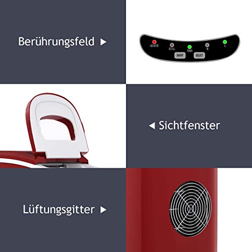 DREAMADE Eiswürfel Maschine, Eiswürfelbereiter Ice Maker, 2 Eiswürfel-Größen wählbar, 6-13 Minuten Produktzeit… – Bild 7