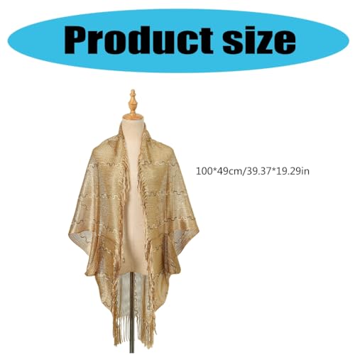 Elegant Women Shawl Wrap for Evening Dress Solid Color Lightweight Scarf Hollowed Tassels Long Shoulder Wrap2