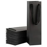 Black Wine Bag for Wine Bottle Whiskey/Spirits, Reusable Bag, Laminated for Extra Strength. (20 Pack)