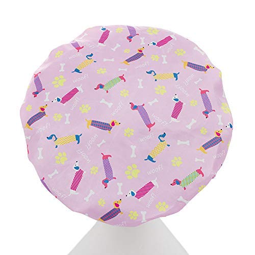 Dilly's Collections Luxury Shower Caps - Triple Layer Microfiber Inside With Extra Protection - Saves The Blow Wave - Dog design Shower Cap Women/Teens