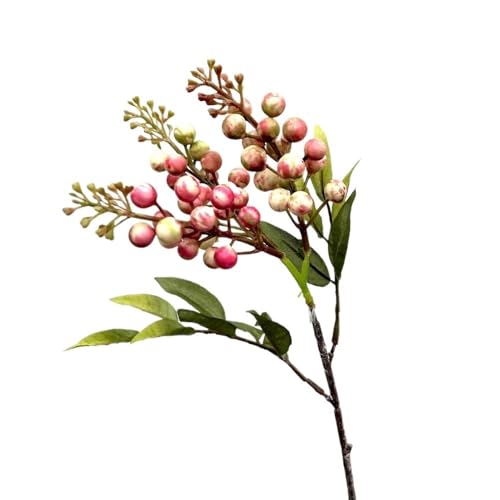 HXSCOO Branche de Fruits artificiels en Mousse Rouge - Décoration de Fruits artificiels for la Maison et Les Mariages(Single3-headpink)