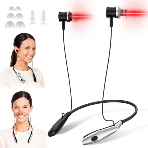 2-in-1 Red Light Therapy Device for Ears & Nose,Rechargeable 650nm LED Hands-Free Neck Design with Auto Shut-Off for Ear Comfort,Sinus Support& Daily Relaxation