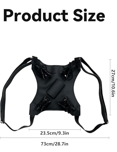 Gwezmxs Mittelalter Schwerthalter Rücken für Katana, Herren Samurai Cosplay Kostüm, LARP Accessoires, Schwarz