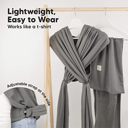 Keababies Baby Wraps Carrier, D-Lite Baby Wrap - Easy-Wearing, Adjustable Baby Sling Carrier, Baby Carrier Newborn To Toddler, Infant Baby Carrier Wrap Holder, Ring Sling Baby Carrier (Graphite) #TOP2