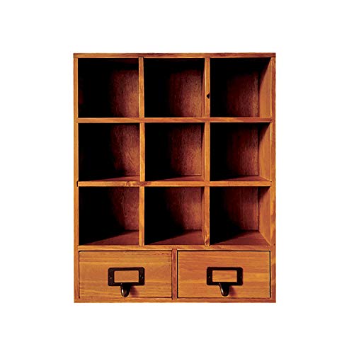 Primo Supply 2-Way Wood Cabinet Cubbies - Rustic Home Decor - Floating Shelves For Storage - Farmhouse Decor Desk Shelf With Drawers - Cube Shelf Display - Vintage Room Decor For Bedroom Aesthetic #TOP19