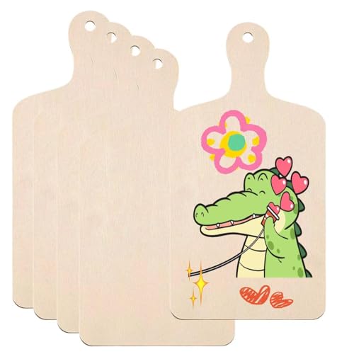 Pack 5 tablas de cortar de madera sin acabado 30x12.7x0.25 cm miniatura 1