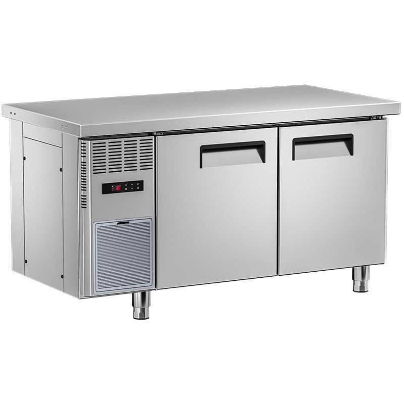 Refrigerador comercial de 2 puertas bajo encimera, enfriador de acero inoxidable de 72 pulgadas de ancho