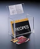 Acrylic Lucite Recipe Box Holder with Lid display Box and Recipe Cards 5 x 3 by Huang Acrylic