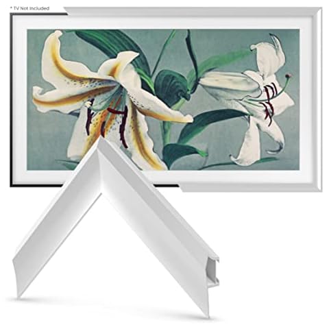 Frame My TV Deco TV Frames Alloy Prismatic - Pure White Bezel Compatible ONLY with Samsung The Frame TV (32", Fits 2021-2025 Frame TV) Cover