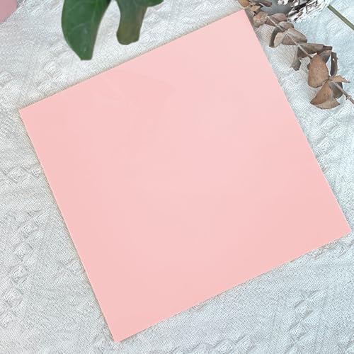 Image of 2 Pcs 12x12 Inch 1 /8 in Thickness Baby Pink Pastel Color Plexiglass Panel One Sided Glossy One Sided Frosted Plexiglass for DIY Items