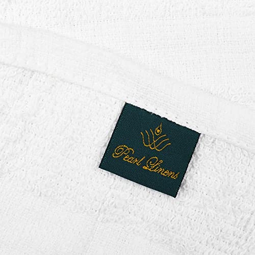 Pearl Linens Economy Cotton Terry Multipurpose Towels Bulk Pack- Use As Gym Towels, Hand Towels, Kitchen Towels, Dishcloth Sets, Pack Of 24, Soft, Highly Absorbent, 15 X 25 In, White #TOP4