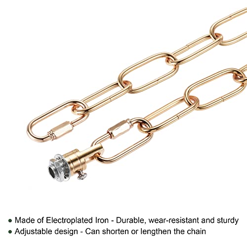 Image of YOKIVE 1 Set Pendant Light Fixture Chain, 4mm Thick Chandelier Hanging Link with Connector Hooks Ring, Great for Ceiling Lights, Lamps (Dark Gold, 12-Inch)