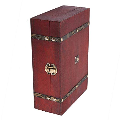 Zjchao Vintage Keepsake Box, Hand-Made Treasure Decorative Box Old-Fashioned Antique Style Decoration Displays Crafts Wooden Photo Storage Box For Home, Office #TOP6