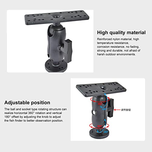 Image of Fish Finder Mount, Universal 360 Degree Rotation Fishfinder Mounting Plate, Boat Fish Finder Electronics Holder