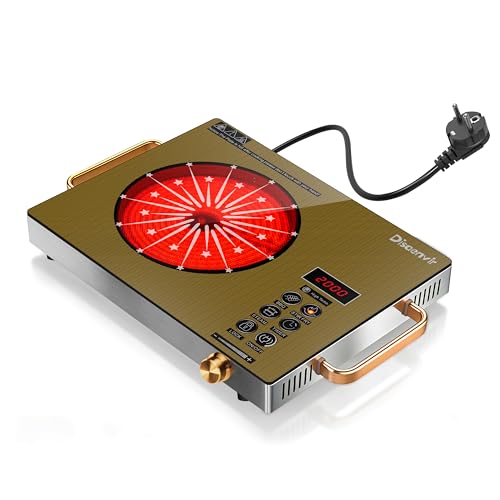 Placa vitrocerámica 1 ｆｕｅｇｏｓ ２０００Ｗ　con enchufe, 60 cm，vitrocerａmica portátil，con asa